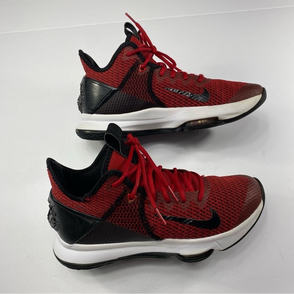 NIKE LEBRON WITNESS 4 Men’s 8.5 Basketball Shoes Red Black Athletic Sneakers - Picture 2 of 15